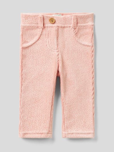 Kids' Benetton Patterned Stretch Chenille Trousers Pink | NZ251481