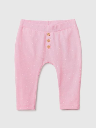 Kids' Benetton Patterned Stretch Cotton Leggings Pink | NZ116755