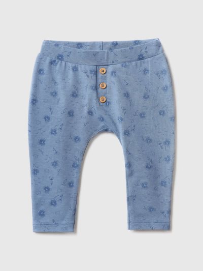 Kids' Benetton Patterned Stretch Cotton Leggings Periwinkle | NZ388192