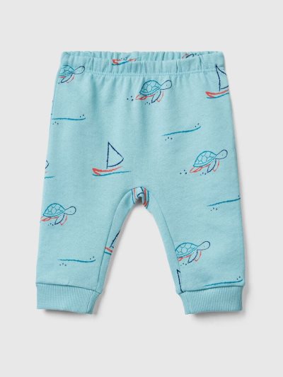 Kids' Benetton Patterned Sweatpants Turquoise | NZ218613