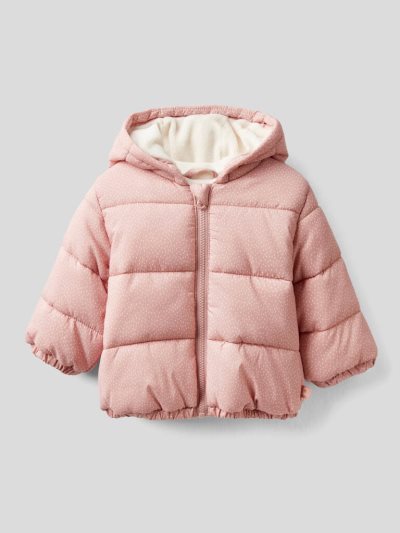 Kids' Benetton Patterned Zip And Hood Jackets Pink | NZ538659