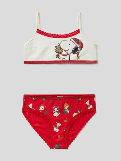 Kids' Benetton Peanuts Bra Set Matching Sets Creamy White | NZ518150