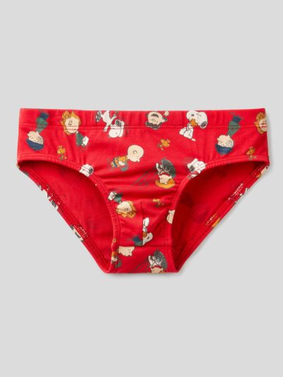 Kids' Benetton Peanuts Christmas Boxers Red | NZ797823