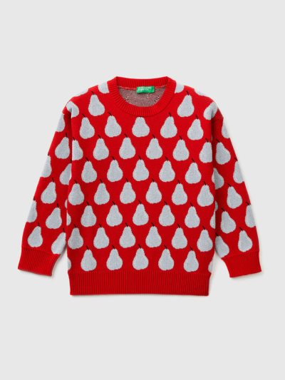 Kids' Benetton Pear Pattern Sweaters Red | NZ701589