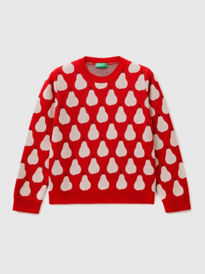 Kids' Benetton Pear Pattern Sweaters Red | NZ968476