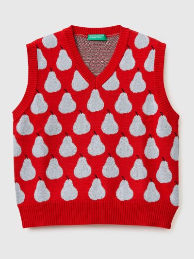 Kids' Benetton Pear Pattern Vest Red | NZ782377