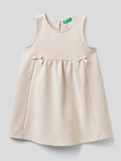 Kids' Benetton Pinafore Lurex Dress Creamy White | NZ135104