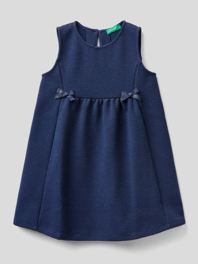 Kids' Benetton Pinafore Lurex Dress Dark Blue | NZ554612