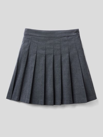 Kids' Benetton Pleated Flannel Skirts Dark Grey | NZ286922