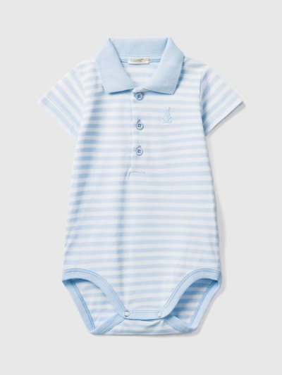 Kids' Benetton Polo Bodysuit Stretch Cotton Bodysuits Sky Blue | NZ741779
