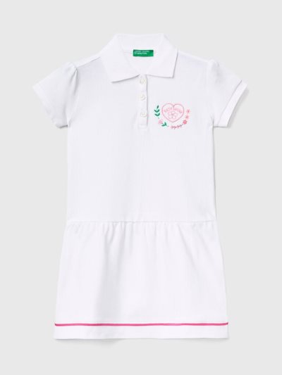 Kids' Benetton Polo-style Short Dress White | NZ011808