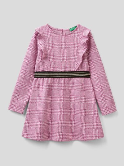 Kids' Benetton Prince Of Wales Jacquard Dress Mauve | NZ809015