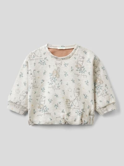 Kids' Benetton Princess Print T Shirts Creamy White | NZ791353