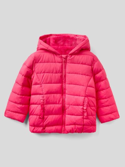 Kids' Benetton Puffer Rouches Padded Jackets Fuchsia | NZ322537