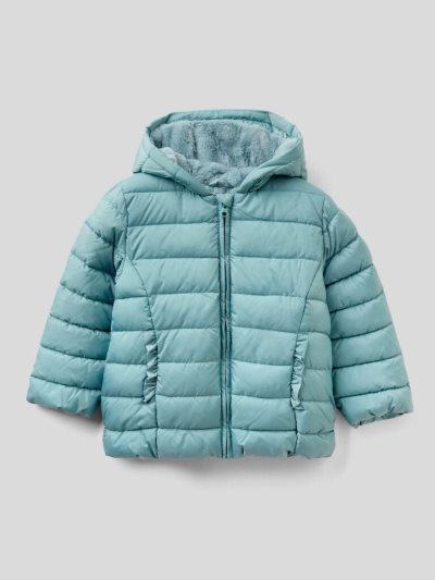 Kids' Benetton Puffer Rouches Padded Jackets Light Blue | NZ361331
