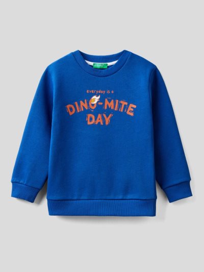 Kids' Benetton Pullover Print Sweatshirt Bright Blue | NZ409707