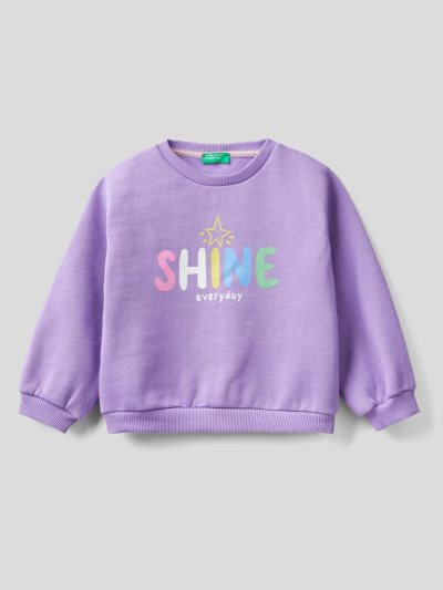 Kids' Benetton Pullover Print Sweatshirt Lilac | NZ467822