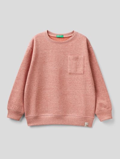 Kids' Benetton Pullover Recycled Fabric Sweatshirt Brick Red | NZ398785