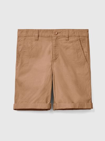 Kids' Benetton Pure Cotton Bermudas Camel | NZ665253