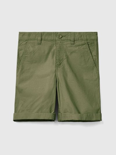 Kids' Benetton Pure Cotton Bermudas Military Green | NZ219057