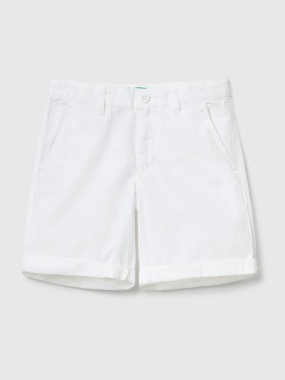 Kids' Benetton Pure Cotton Bermudas White | NZ894025
