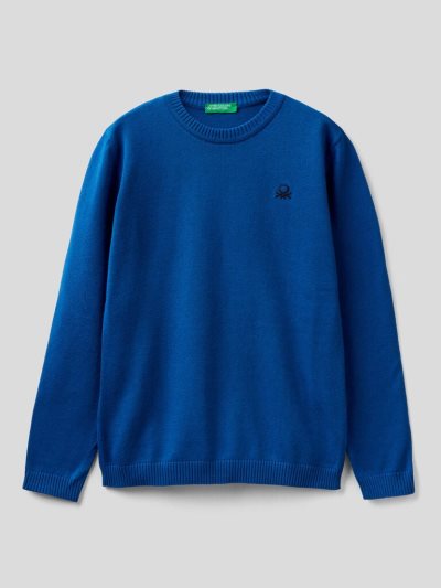 Kids' Benetton Pure Cotton Logo Sweaters Bright Blue | NZ274402
