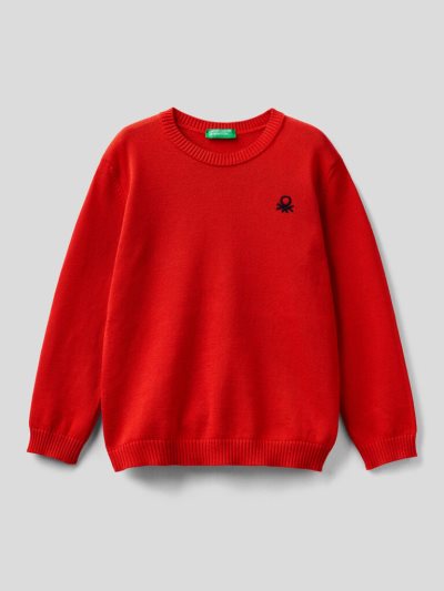 Kids' Benetton Pure Cotton Logo Sweaters Red | NZ443277