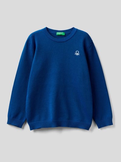 Kids' Benetton Pure Cotton Logo Sweaters Bright Blue | NZ548249