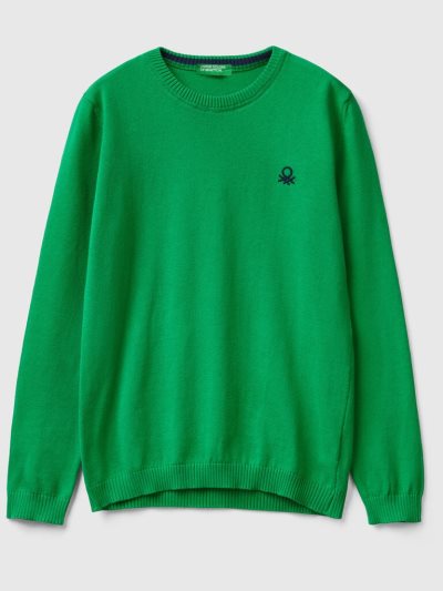 Kids' Benetton Pure Cotton Logo Sweaters Green | NZ941785