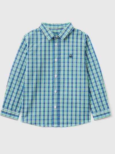 Kids' Benetton Pure Cotton Shirts Green | NZ860987