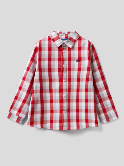 Kids' Benetton Pure Cotton Shirts Red | NZ836447
