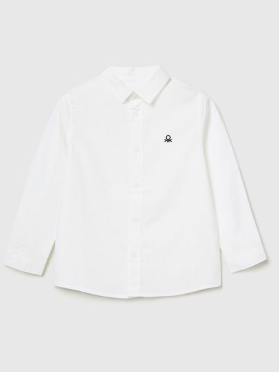 Kids' Benetton Pure Cotton Shirts White | NZ496511