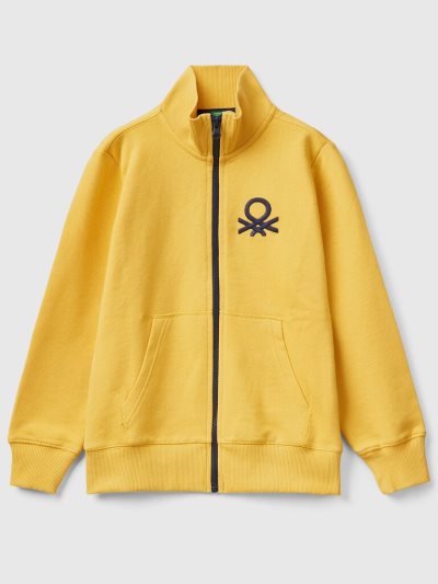 Kids' Benetton Pure Cotton Zip Sweatshirt Yellow | NZ727226