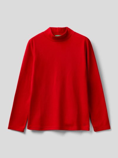 Kids' Benetton Pure Organic Cotton Long Sleeve T-shirts Red | NZ098886