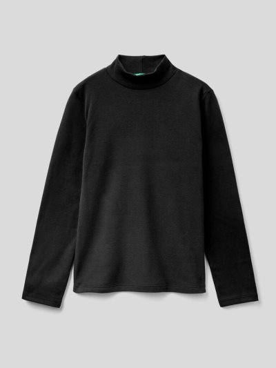 Kids' Benetton Pure Organic Cotton Long Sleeve T-shirts Black | NZ240080