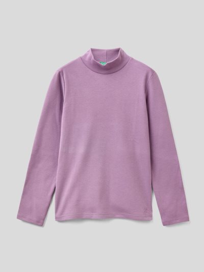 Kids' Benetton Pure Organic Cotton Long Sleeve T-shirts Lilac | NZ577814