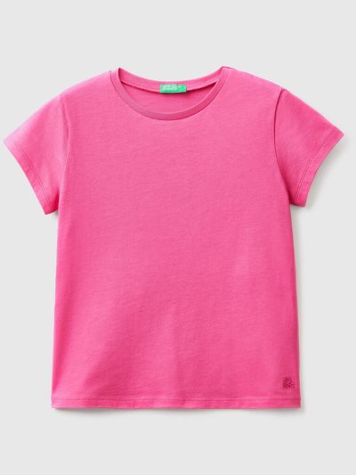 Kids' Benetton Pure Organic Cotton Short Sleeve T-shirts Fuchsia | NZ163156