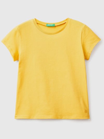 Kids' Benetton Pure Organic Cotton Short Sleeve T-shirts Yellow | NZ674423