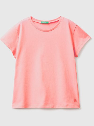 Kids' Benetton Pure Organic Cotton Short Sleeve T-shirts Orange Coral | NZ907269