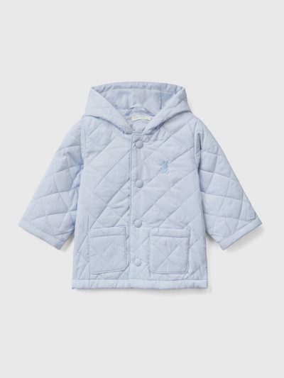 Kids' Benetton Quilted Hood Jackets Sky Blue | NZ745101
