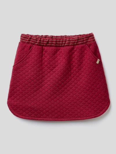 Kids' Benetton Quilted Lurex Skirts Burgundy | NZ445723