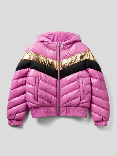Kids' Benetton Rain Defender Bands Padded Jackets Cyclamen | NZ028772