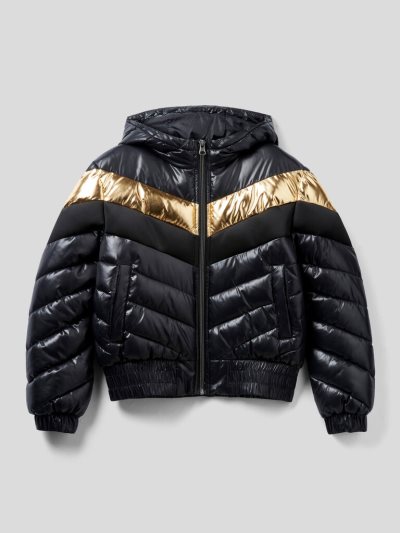 Kids' Benetton Rain Defender Bands Padded Jackets Black | NZ508596
