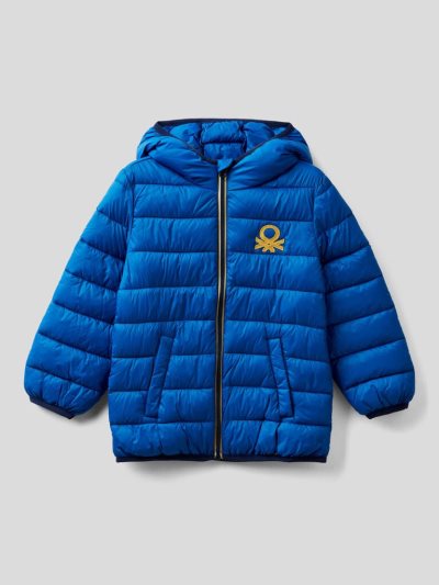 Kids' Benetton Rain Defender Hood Light Jackets Bright Blue | NZ535725