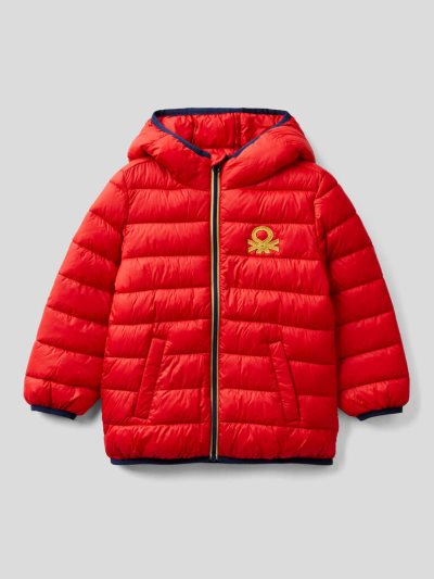 Kids' Benetton Rain Defender Hood Light Jackets Red | NZ981433