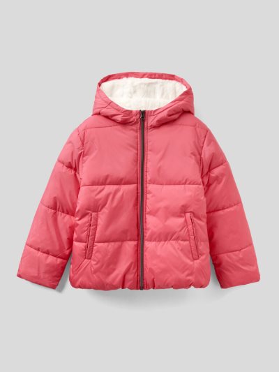 Kids' Benetton Rain Defender Hood Padded Jackets Strawberry | NZ615579