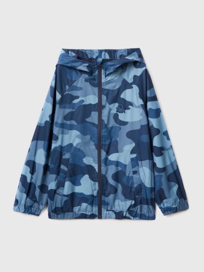 Kids' Benetton Rain Defender Patterned Light Jackets Blue | NZ709688