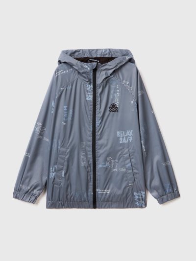 Kids' Benetton Rain Defender Patterned Light Jackets Grey | NZ976269