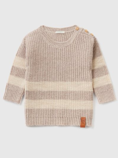Kids' Benetton Recycled Cotton Blend Sweaters Beige | NZ835914