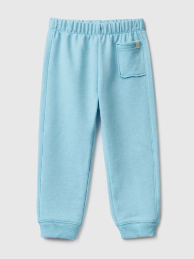 Kids' Benetton Recycled Fabric Pocket Joggers Neon Sky Blue | NZ400601